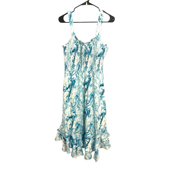 Grace Karin Dresses & Skirts - Grace Karin Womens Large Blue White Sleeveless Floral Spaghetti Strap Maxi Dress